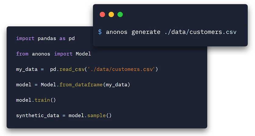 Data Embassy SDK showing terminal commands and Python code for data tokenization